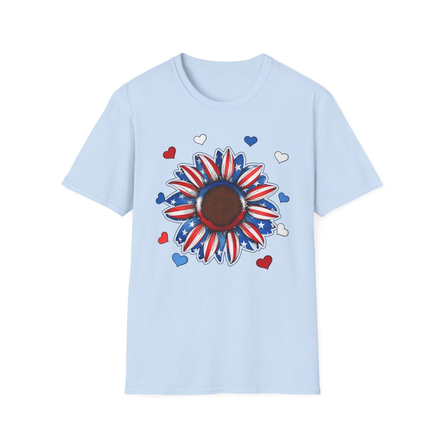 4th of July Sunflower Unisex Softstyle T-Shirt