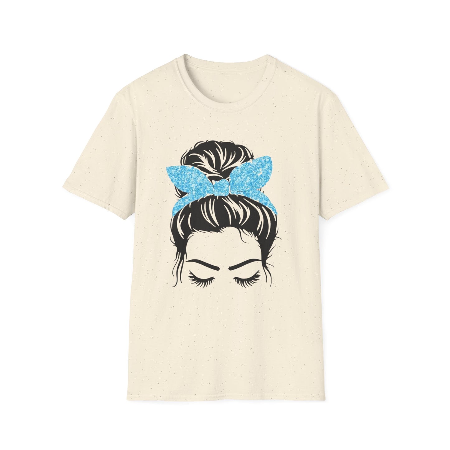 Glitter Headband Messy Bun Unisex Softstyle T-Shirt