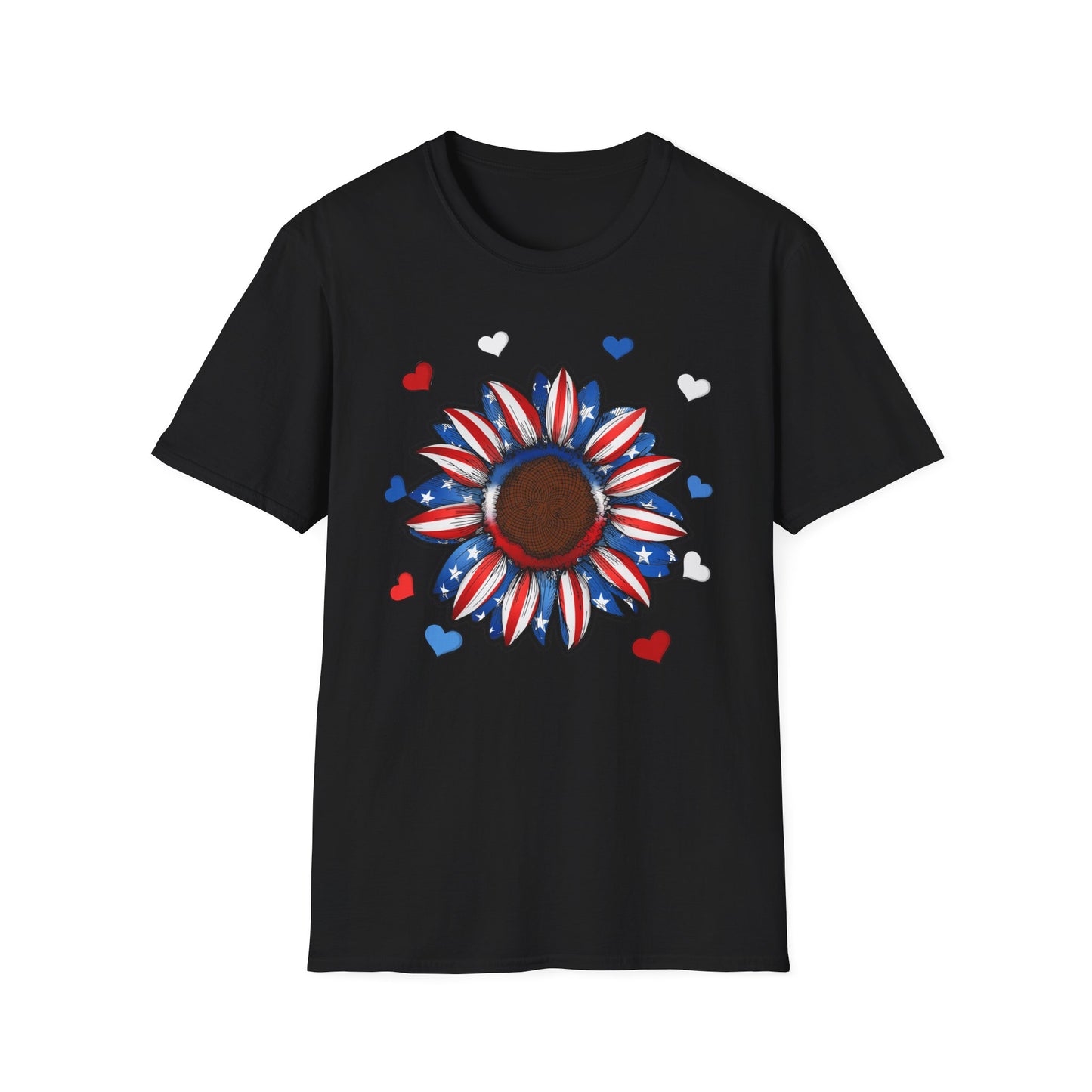 4th of July Sunflower Unisex Softstyle T-Shirt