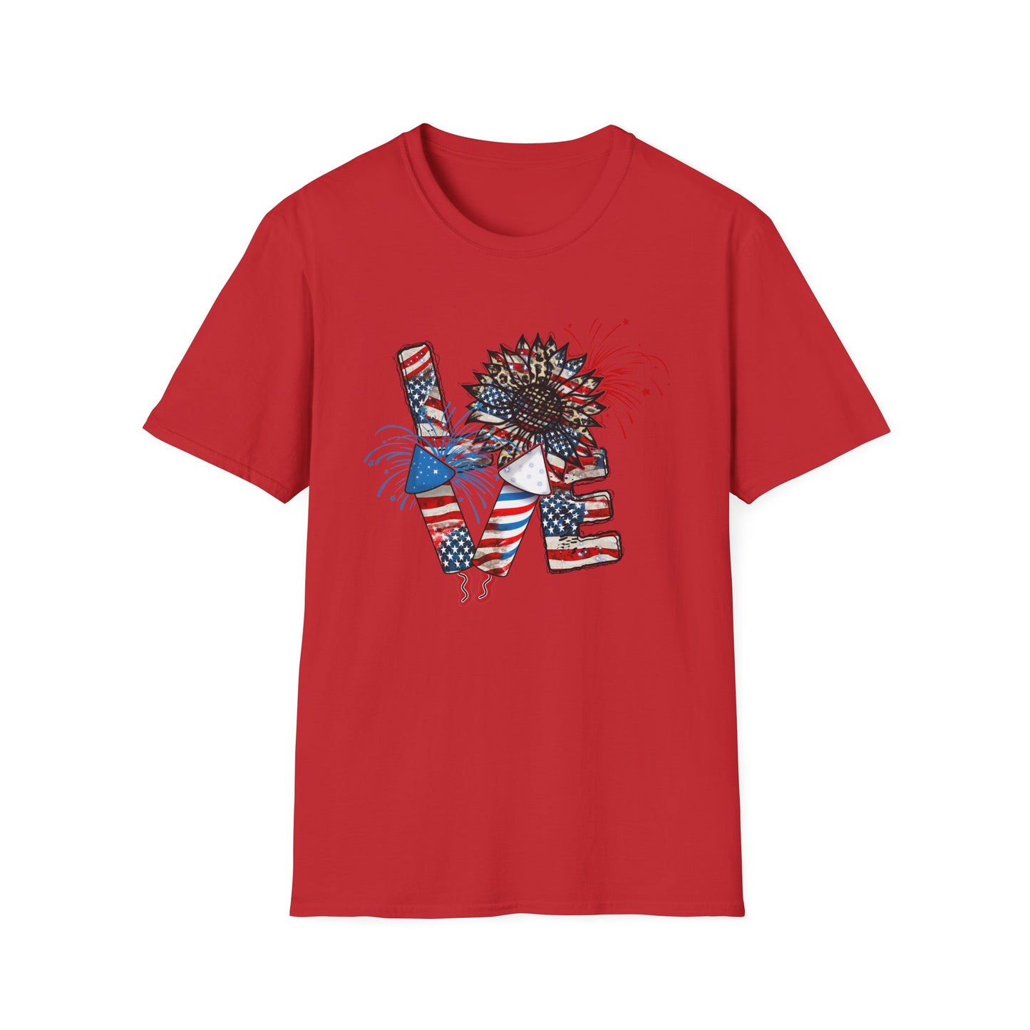 4th of July LOVE Unisex Softstyle T-Shirt
