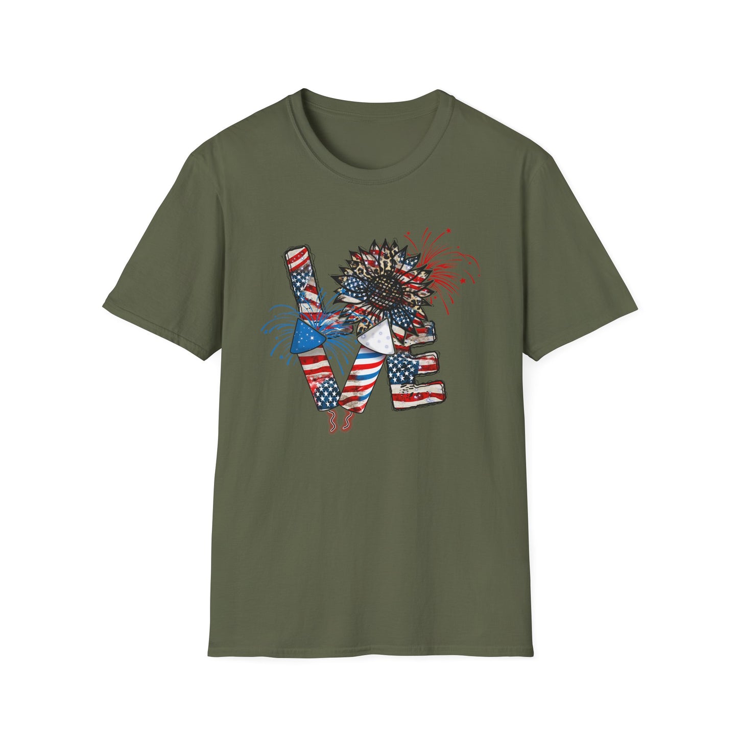 4th of July LOVE Unisex Softstyle T-Shirt