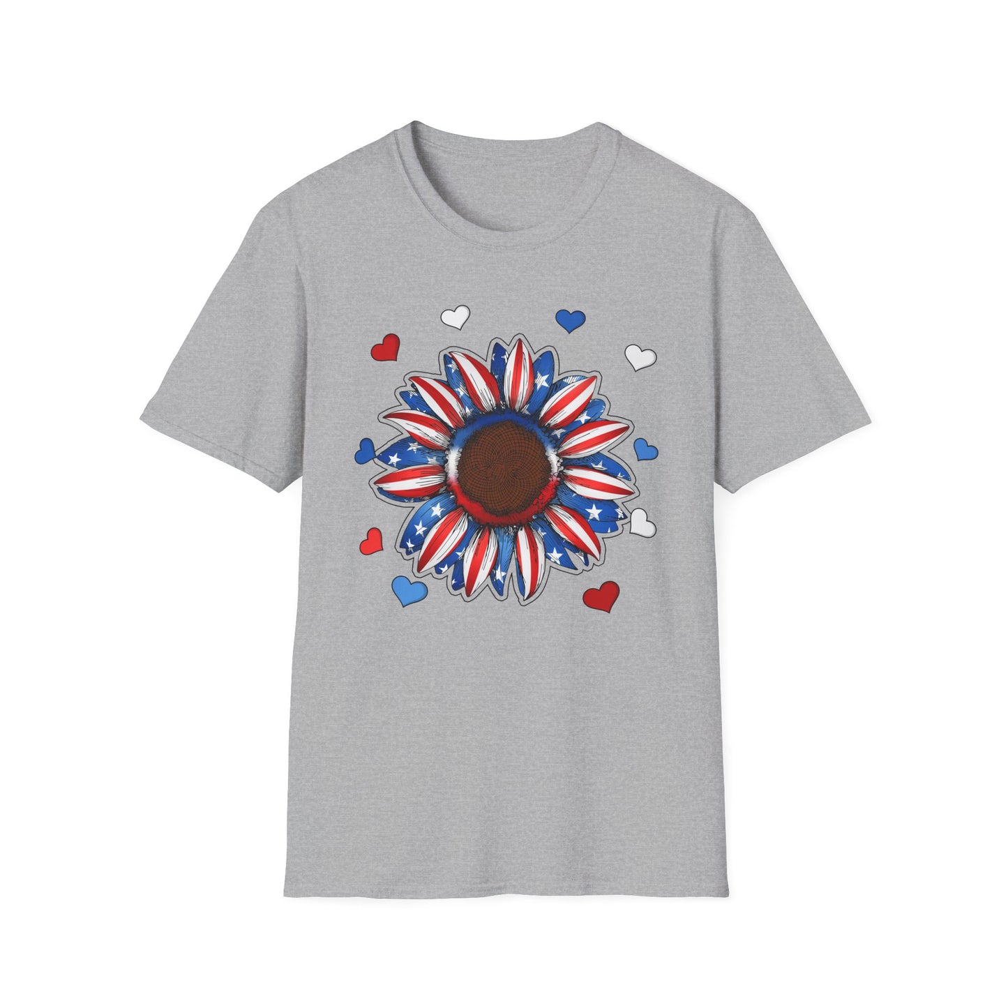 4th of July Sunflower Unisex Softstyle T-Shirt
