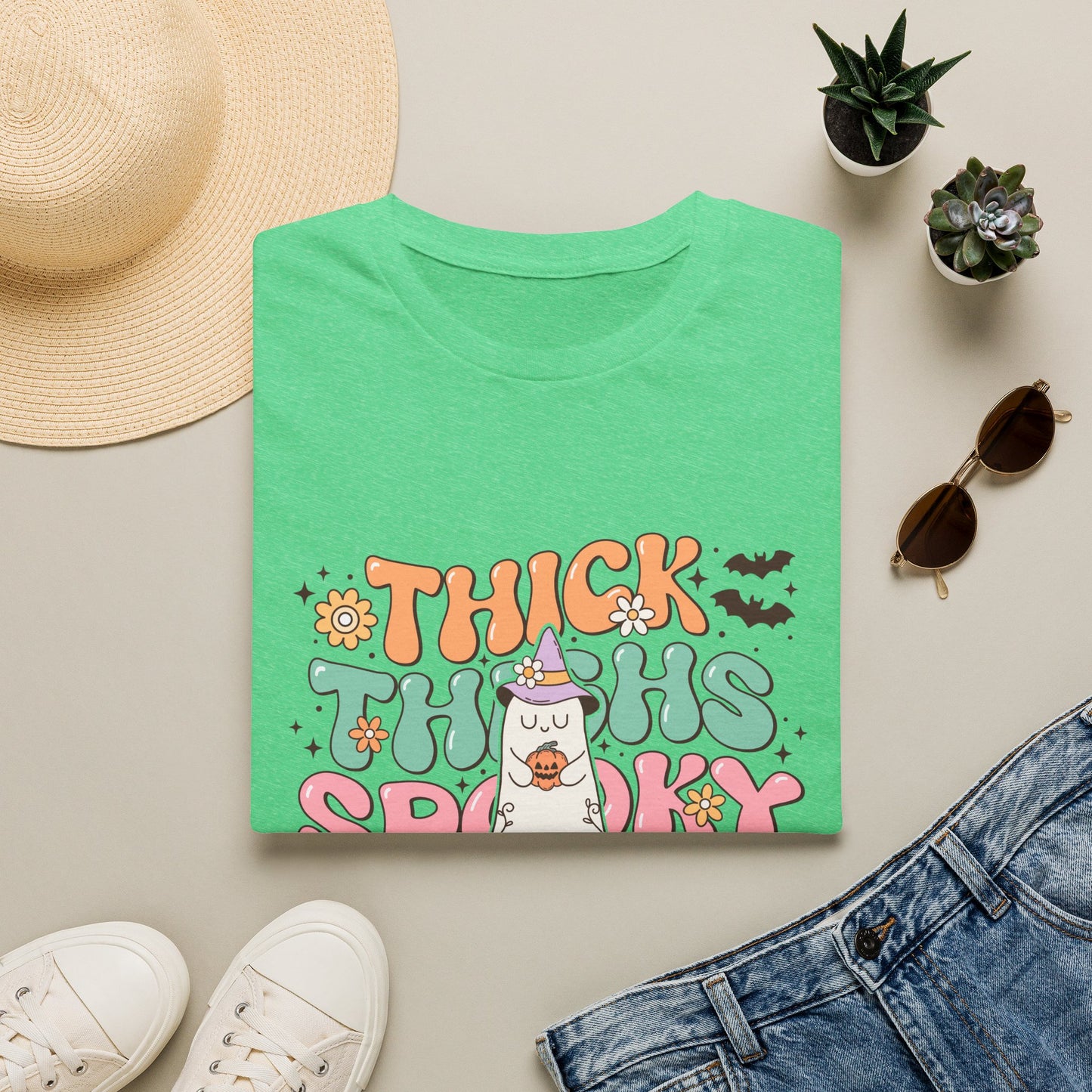 Thick Thighs and Spooky Vibes Unisex Softstyle T-Shirt
