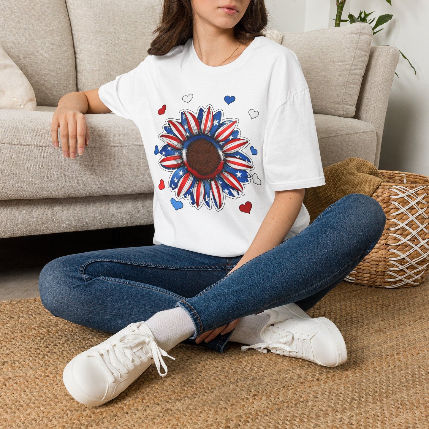 4th of July Sunflower Unisex Softstyle T-Shirt