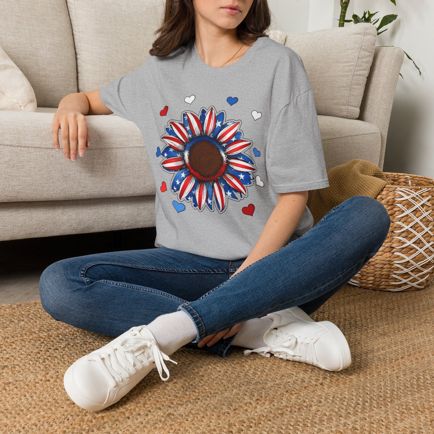 4th of July Sunflower Unisex Softstyle T-Shirt
