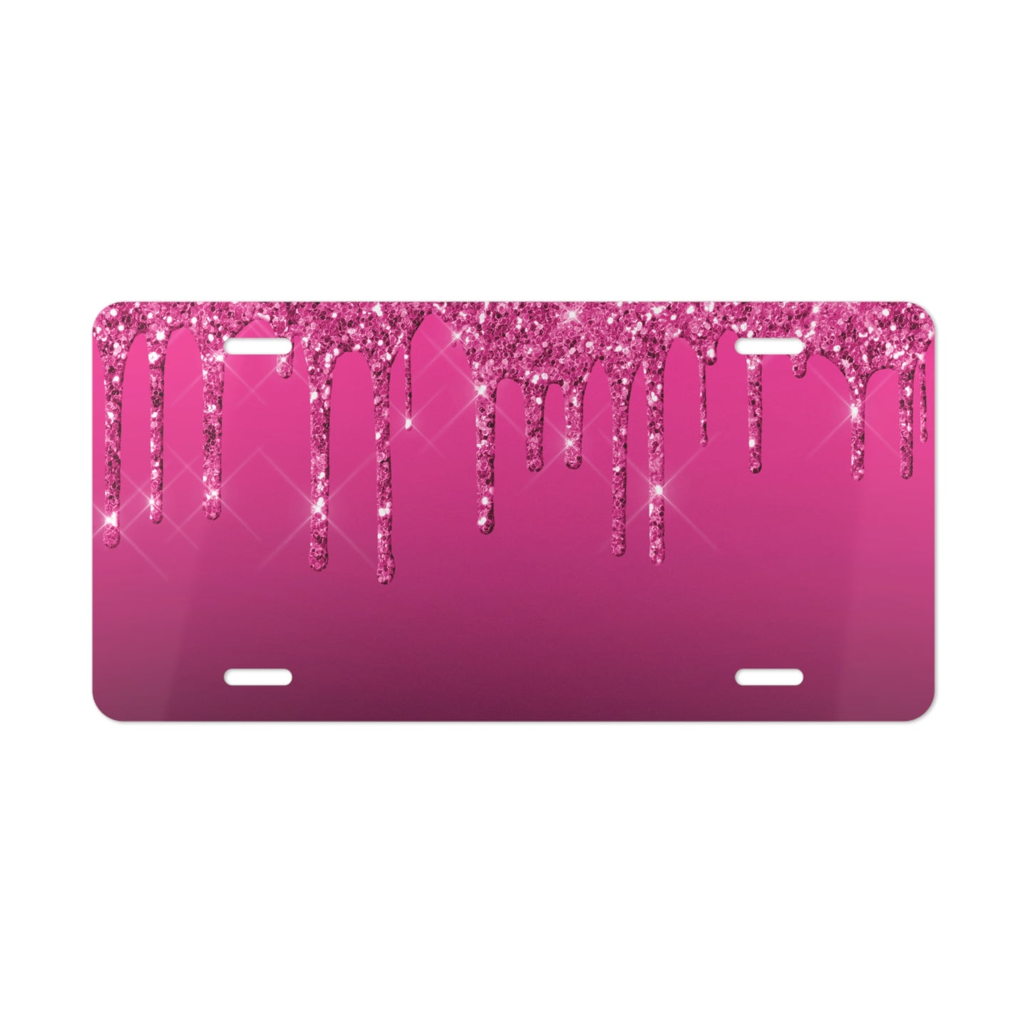 Personalized Pink Glitter Drip License Plate | Hot Pink Glam License Plate Design | Sparkle Custom Car Tag | Girly Bling Vehicle Accessory