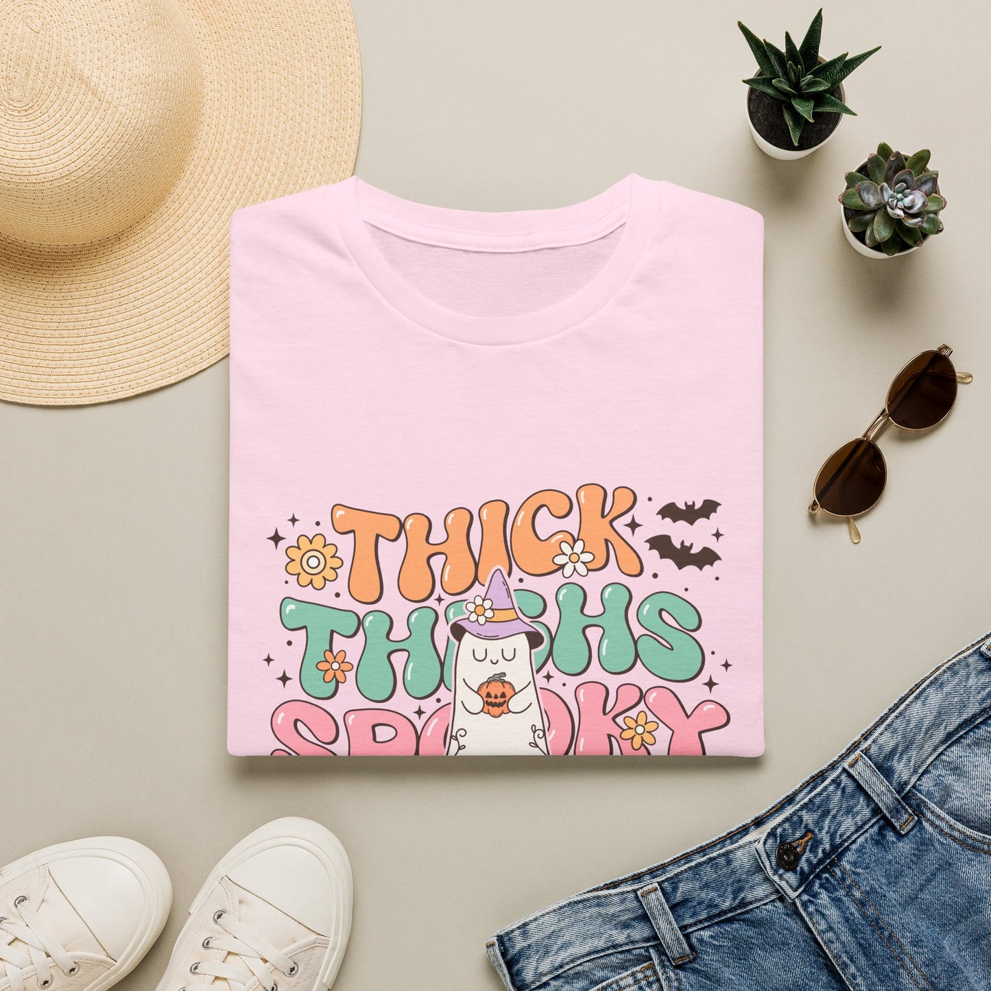 Thick Thighs and Spooky Vibes Unisex Softstyle T-Shirt