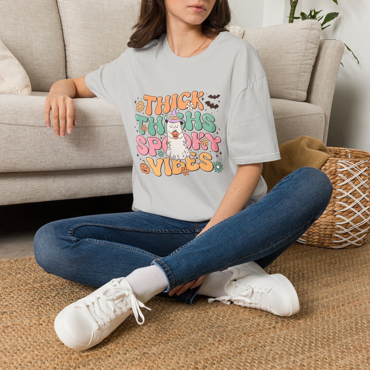 Thick Thighs and Spooky Vibes Unisex Softstyle T-Shirt
