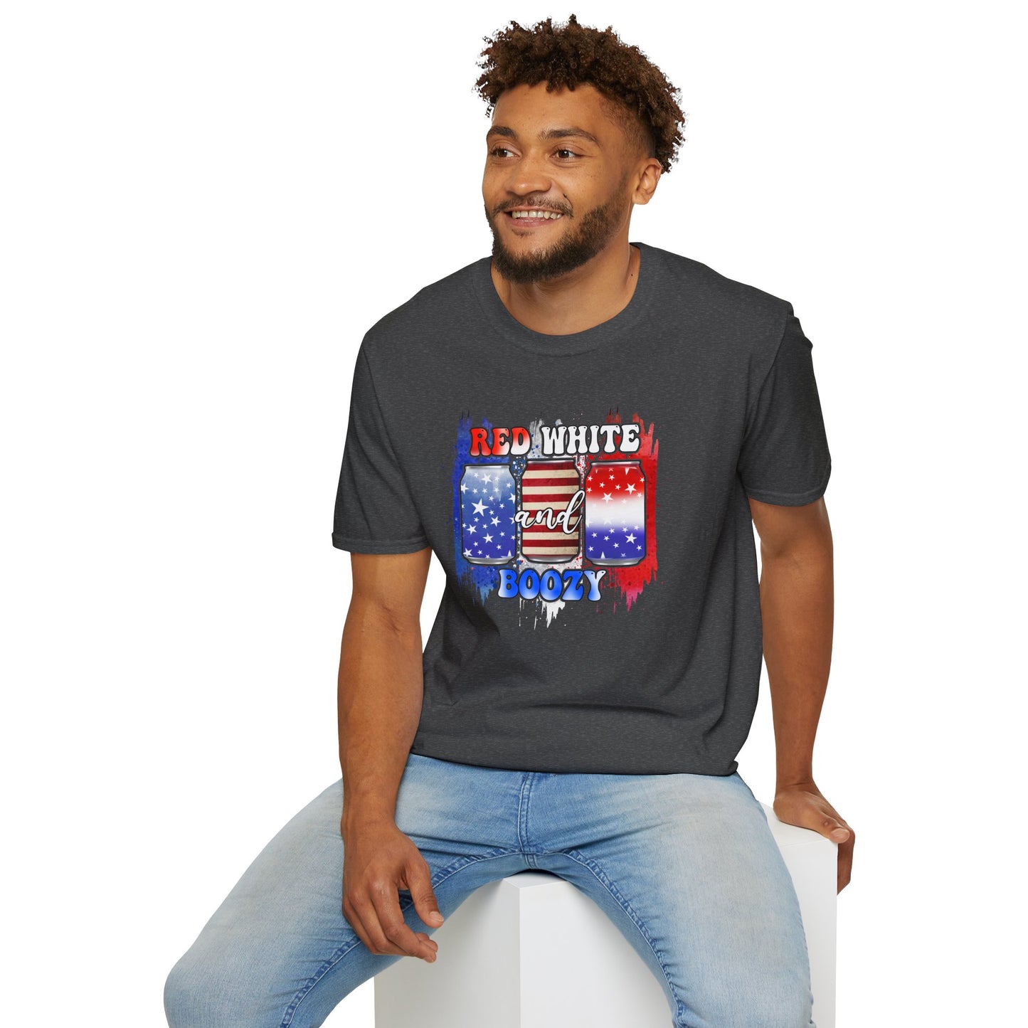 Red White and Boozy Unisex Softstyle T-Shirt