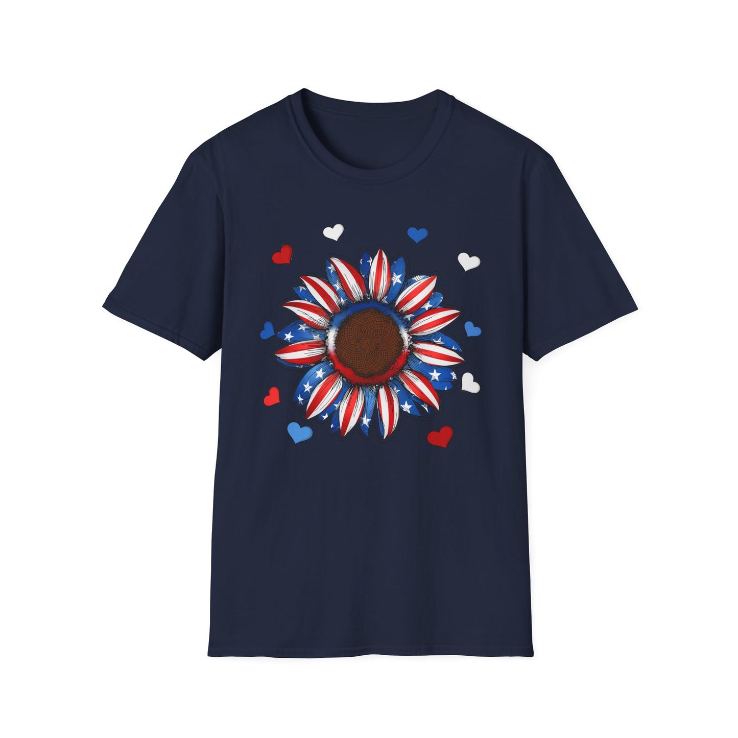 4th of July Sunflower Unisex Softstyle T-Shirt