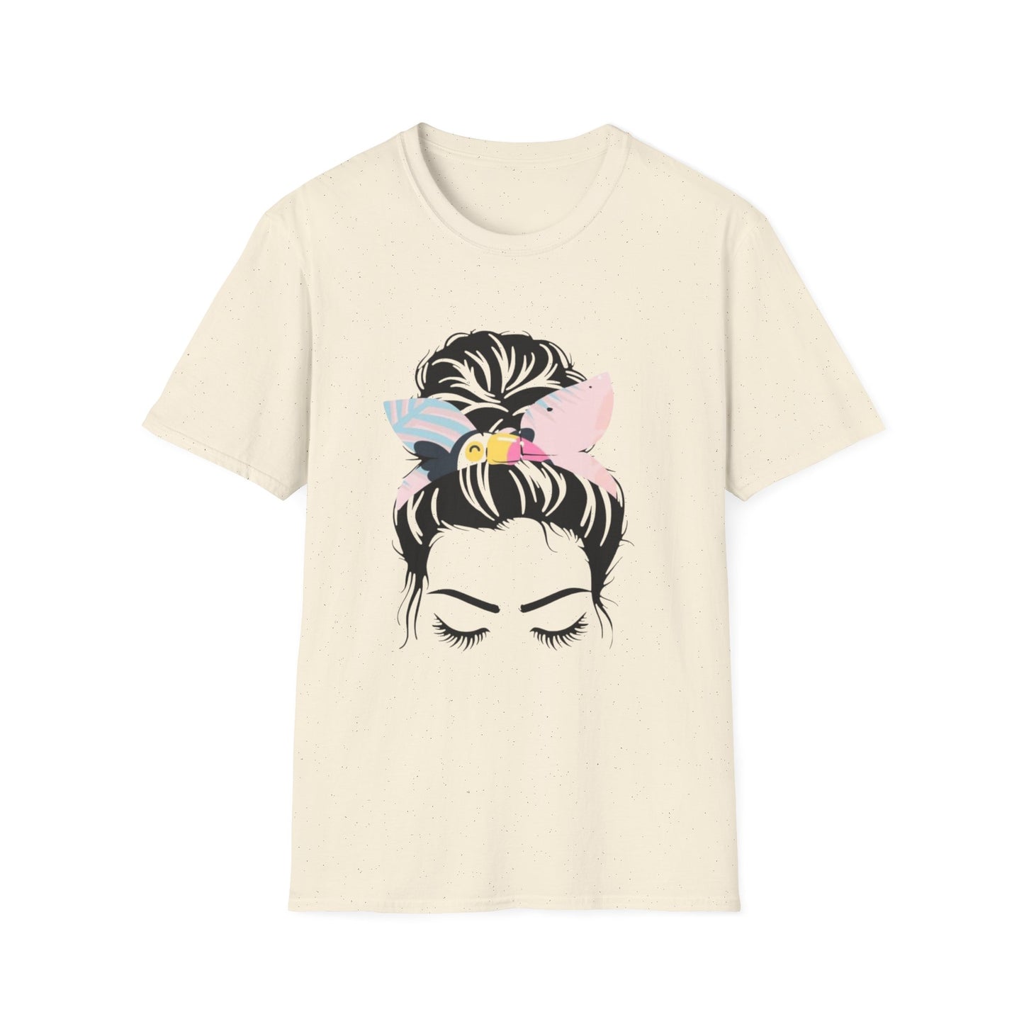 Tucan Headband Messy Bun Unisex Softstyle T-Shirt