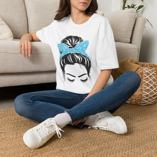 Glitter Headband Messy Bun Unisex Softstyle T-Shirt