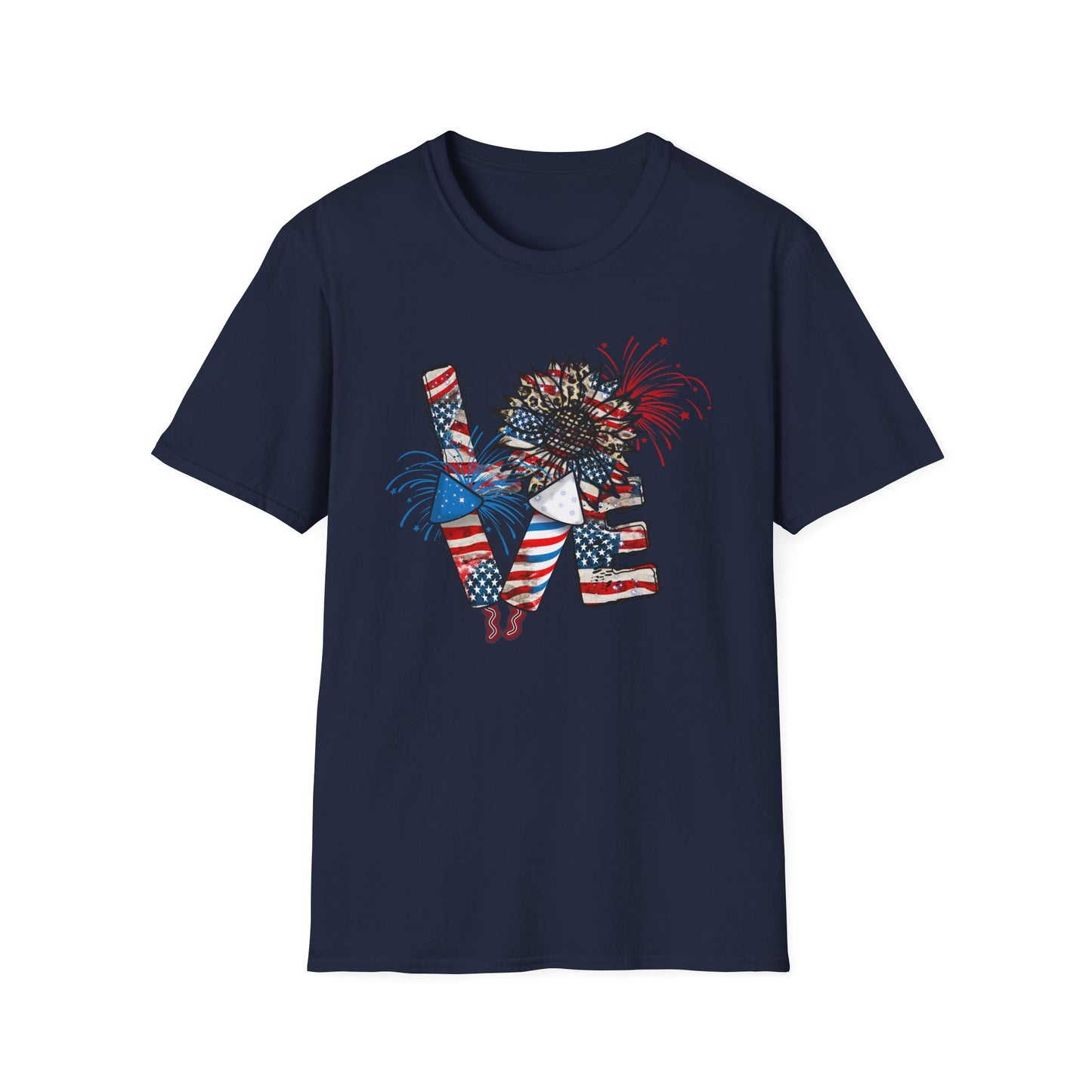 4th of July LOVE Unisex Softstyle T-Shirt