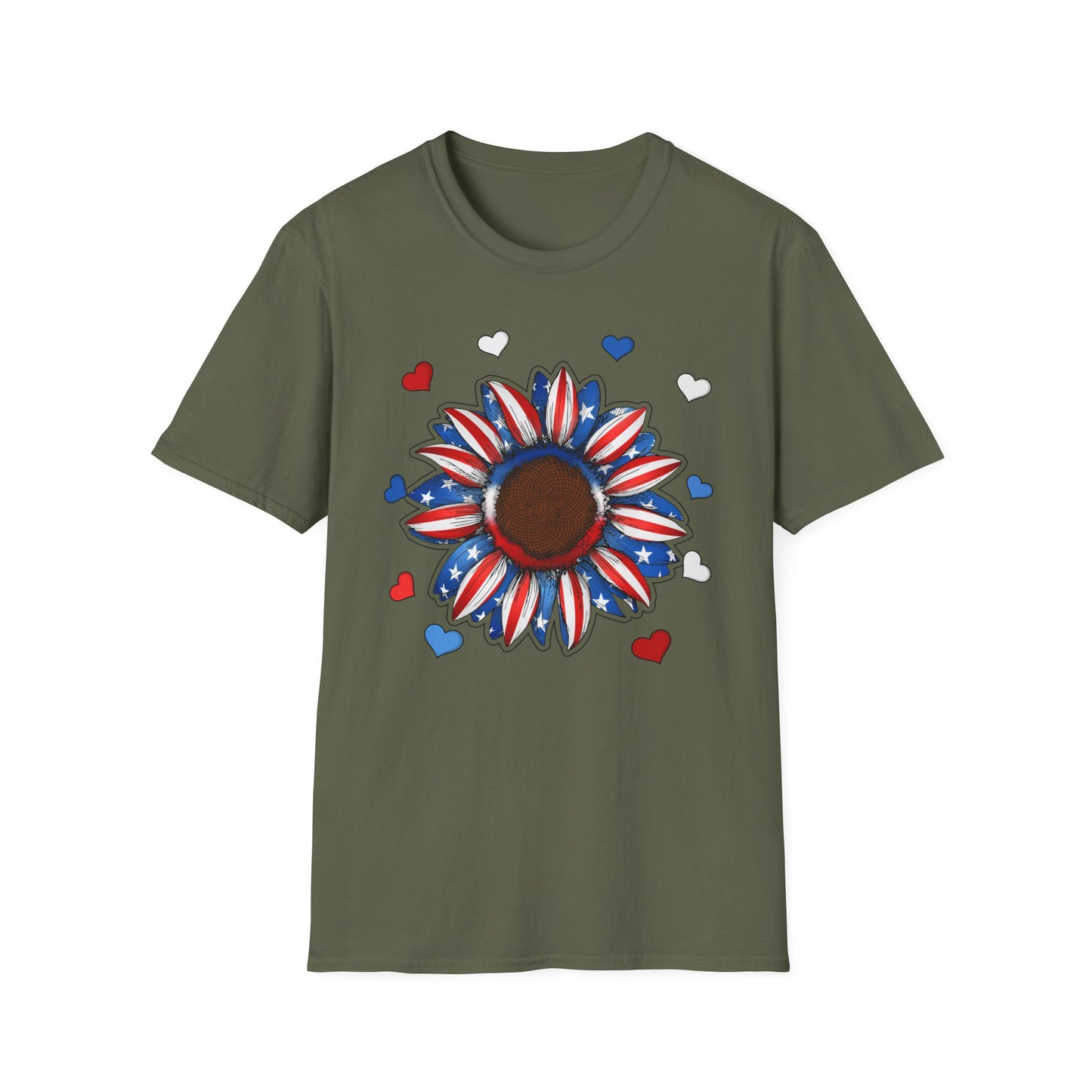 4th of July Sunflower Unisex Softstyle T-Shirt