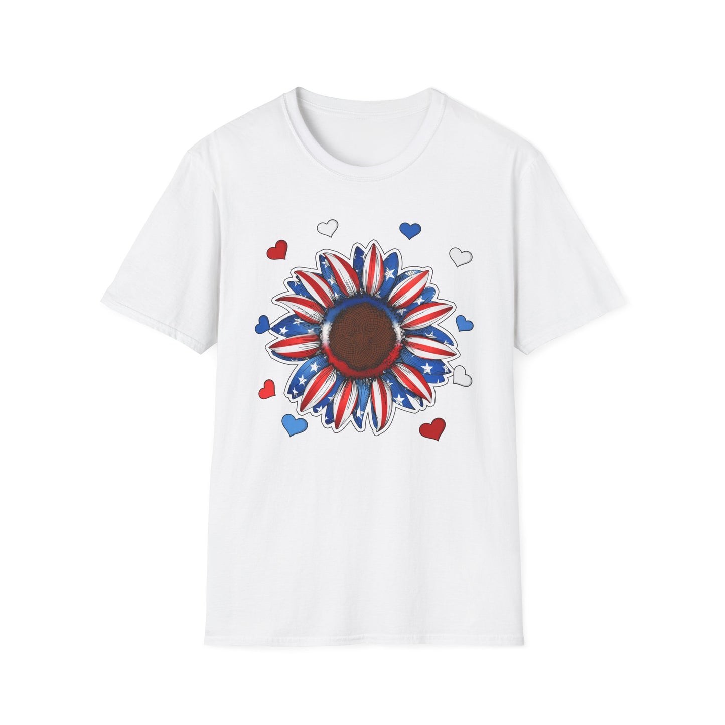 4th of July Sunflower Unisex Softstyle T-Shirt