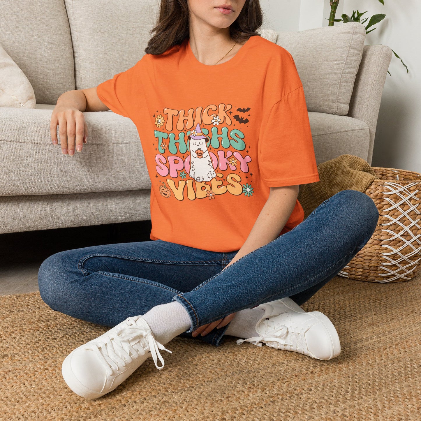 Thick Thighs and Spooky Vibes Unisex Softstyle T-Shirt