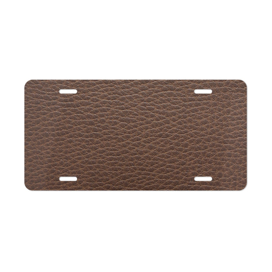 Personalized Brown Leather License Plate | Rustic Leather Look Custom License Plate | Western Style Car Tag | Custom Name Vehicle Accessory