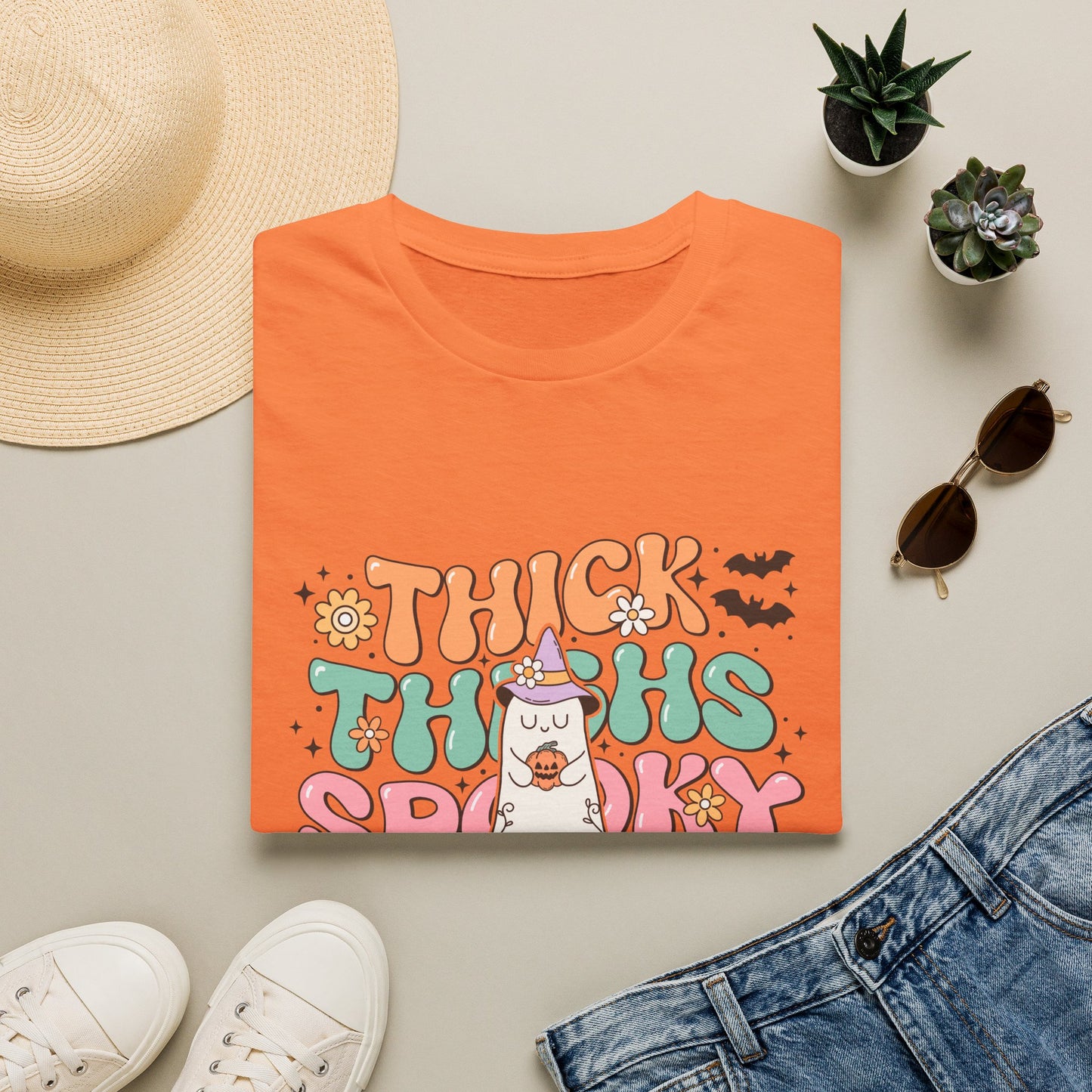 Thick Thighs and Spooky Vibes Unisex Softstyle T-Shirt