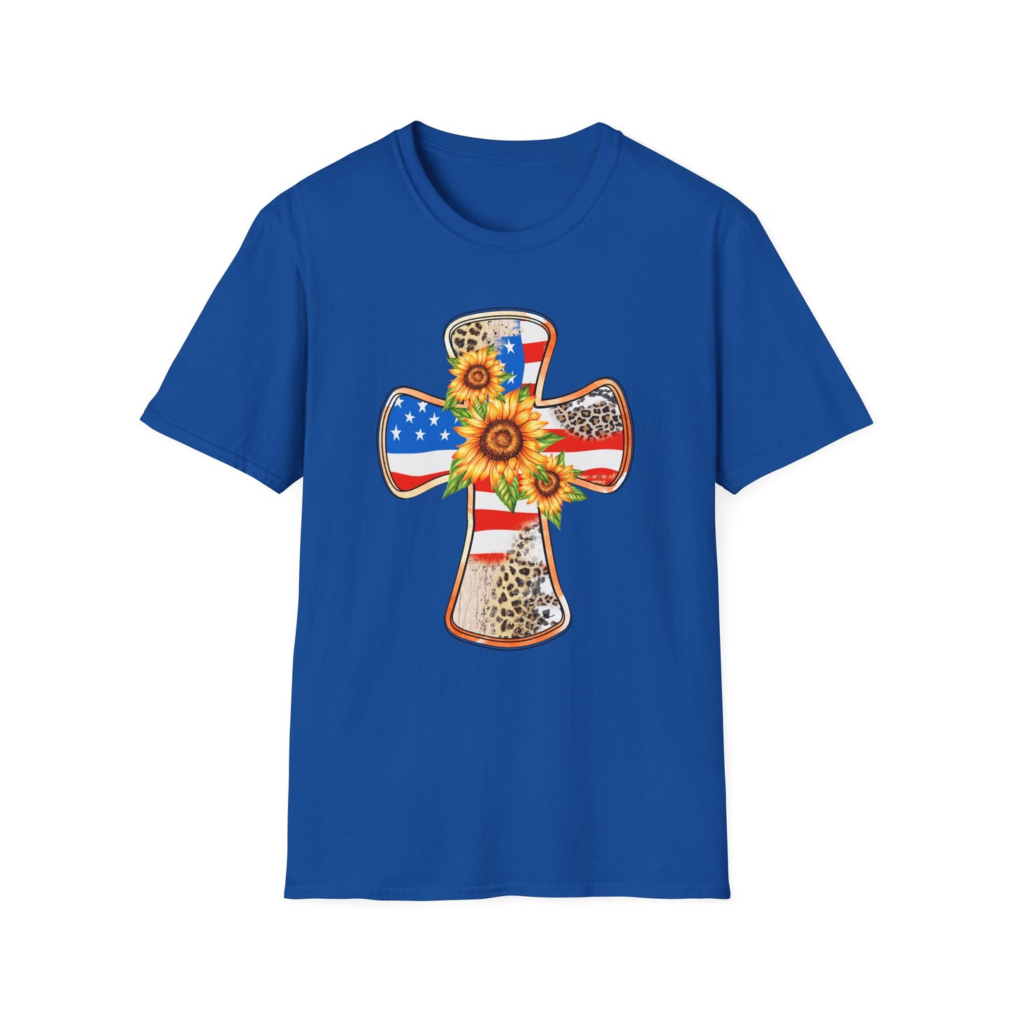 American Flag Cross Unisex Softstyle T-Shirt