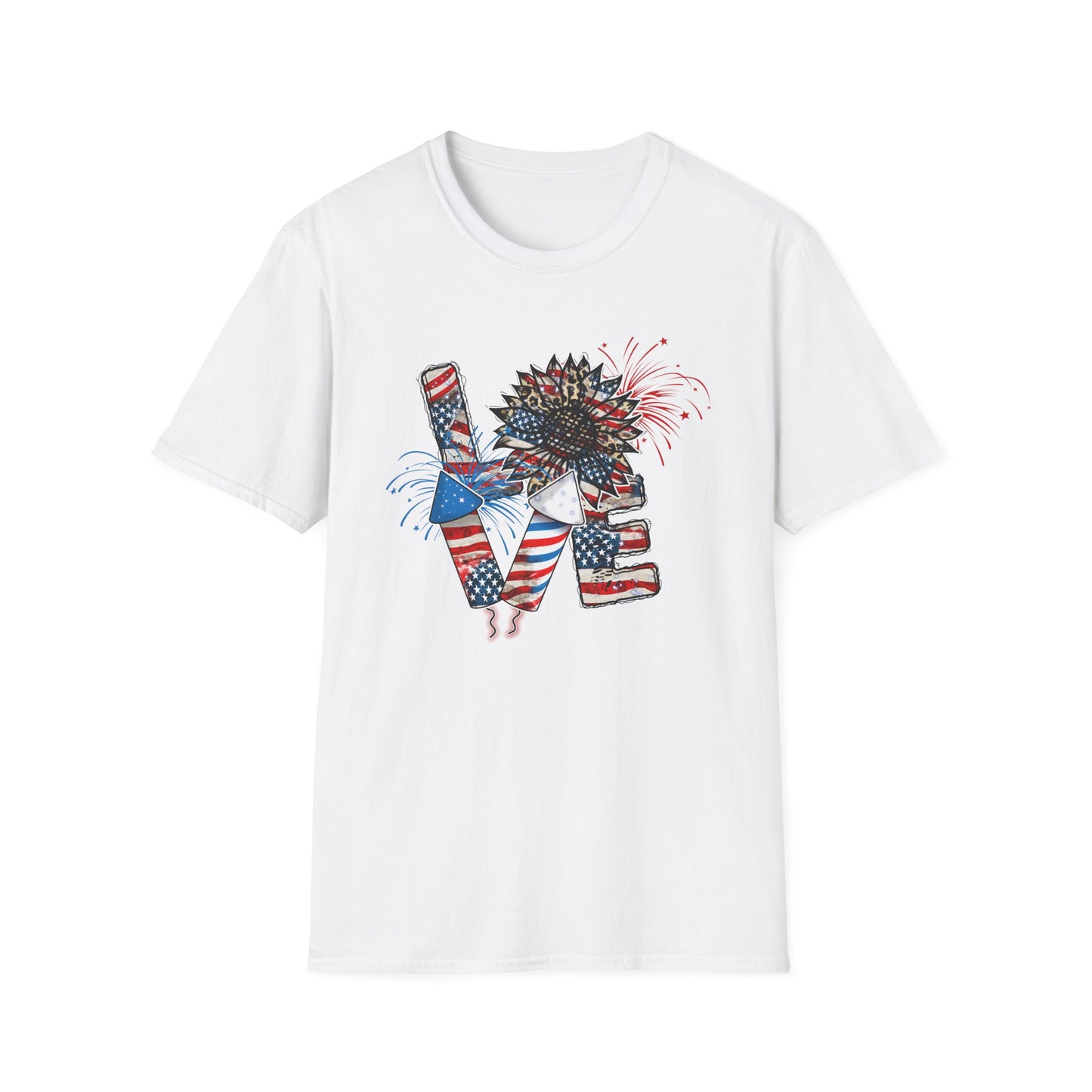 4th of July LOVE Unisex Softstyle T-Shirt