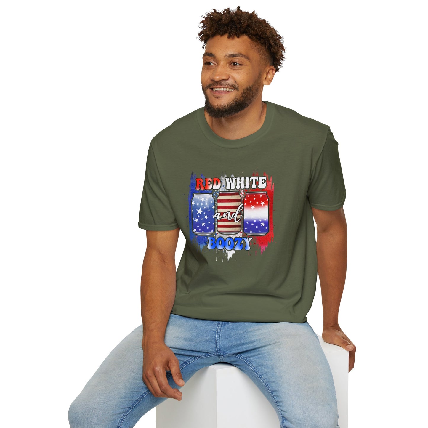 Red White and Boozy Unisex Softstyle T-Shirt