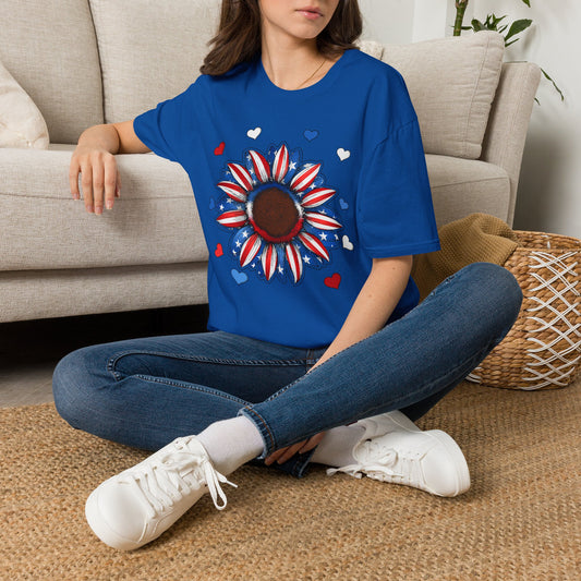 4th of July Sunflower Unisex Softstyle T-Shirt