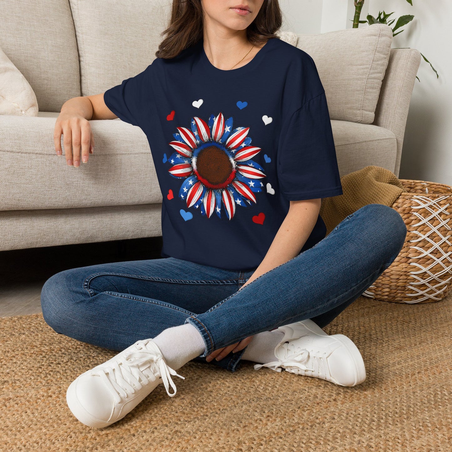 4th of July Sunflower Unisex Softstyle T-Shirt