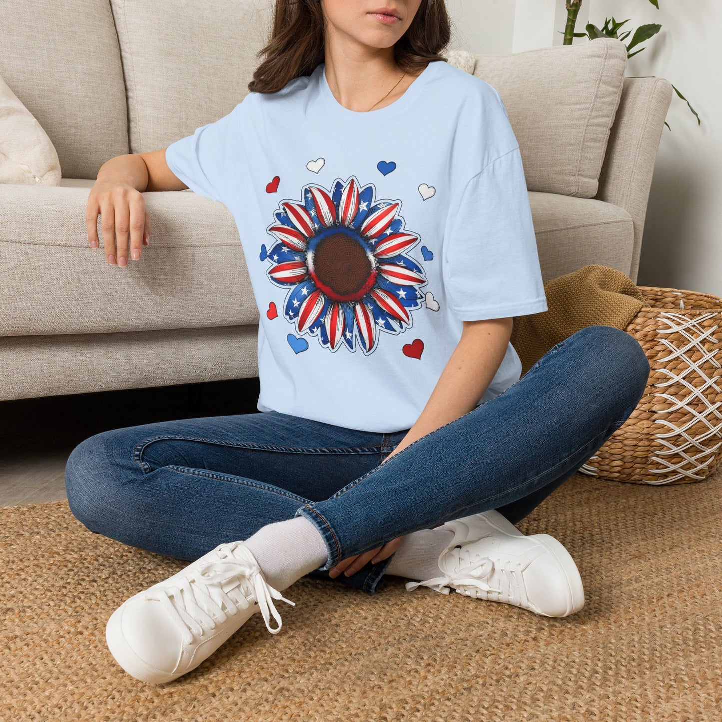 4th of July Sunflower Unisex Softstyle T-Shirt