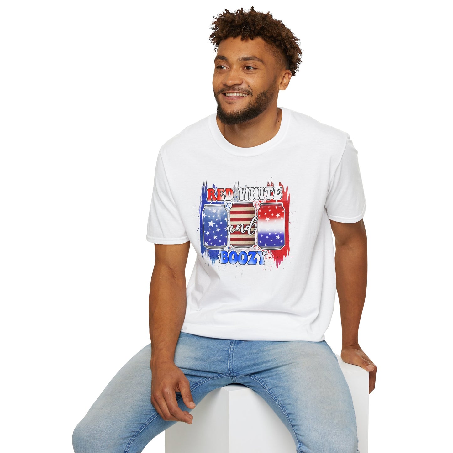 Red White and Boozy Unisex Softstyle T-Shirt