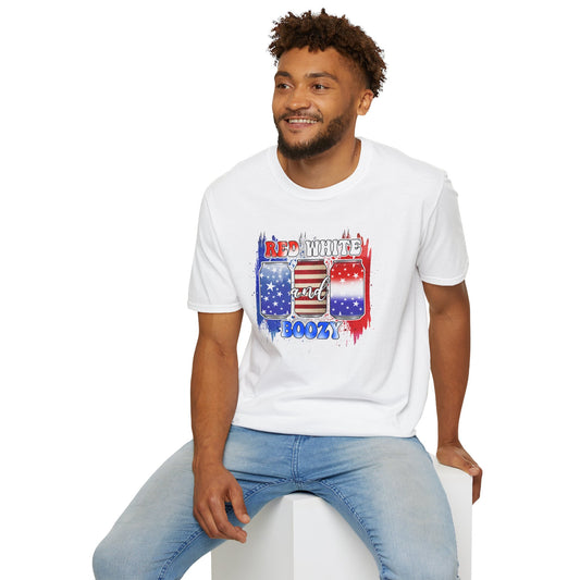 Red White and Boozy Unisex Softstyle T-Shirt