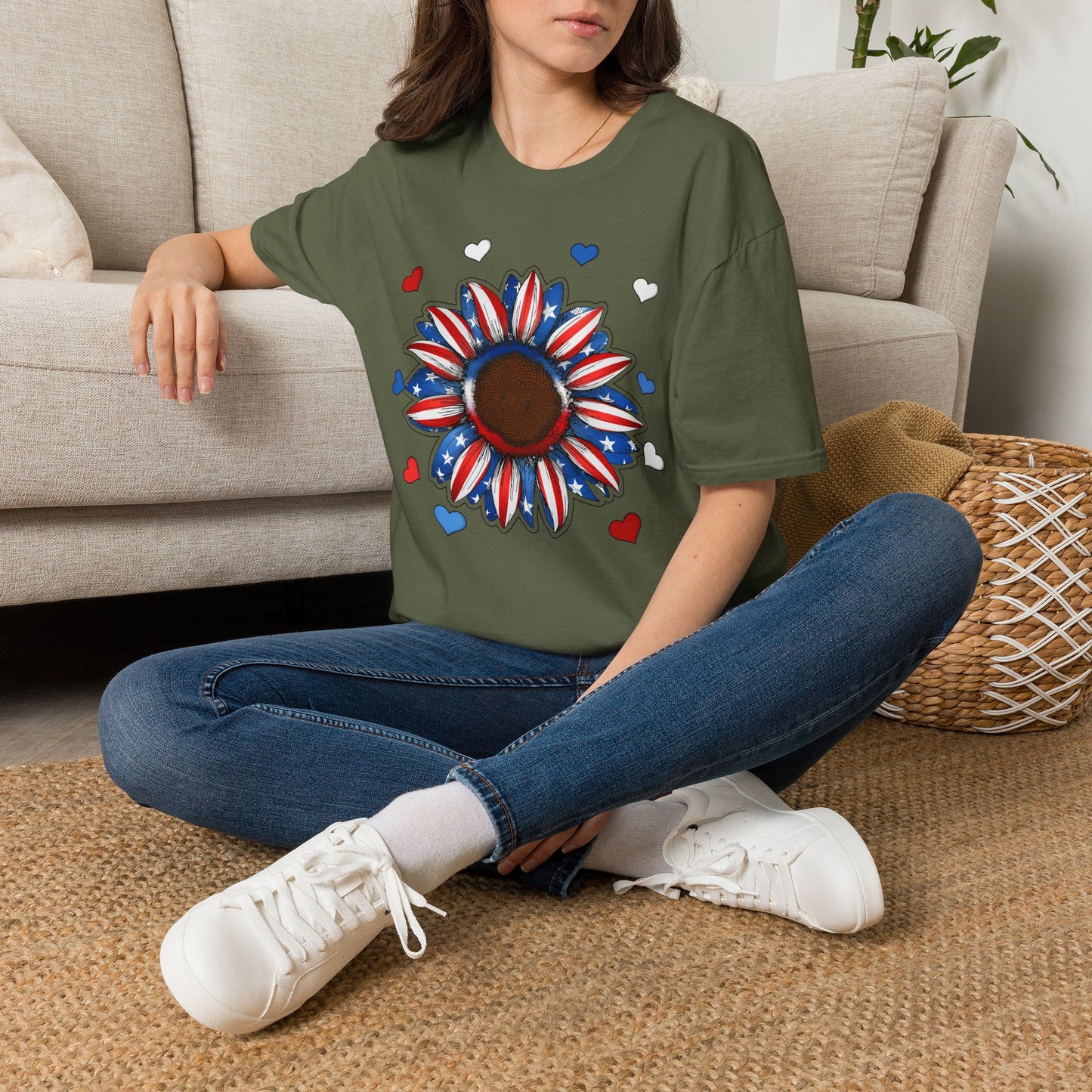4th of July Sunflower Unisex Softstyle T-Shirt